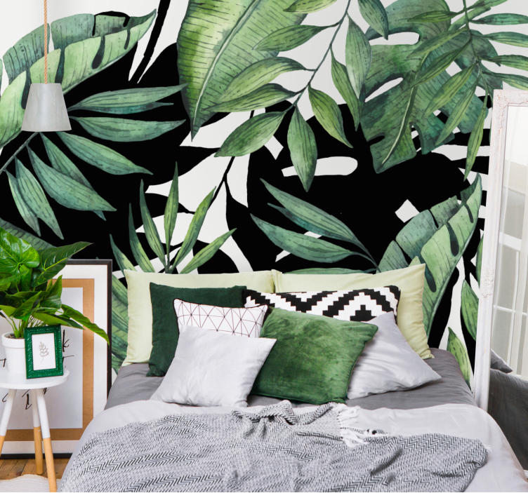 Nature wall mural tropical foliage design - TenStickers