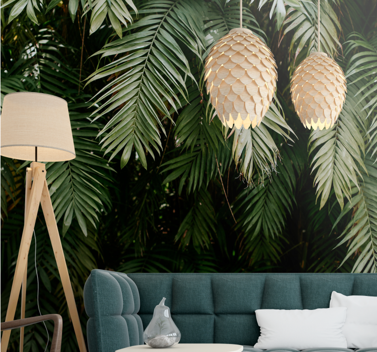 Nature wall mural tropical greenery design - TenStickers