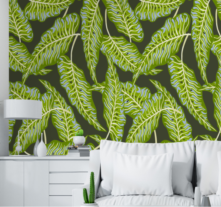 Nature wall mural tropical leaf design - TenStickers