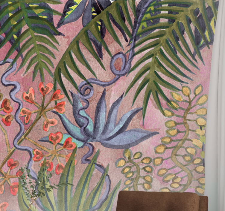 Nature wall mural tropical plant showcase - TenStickers