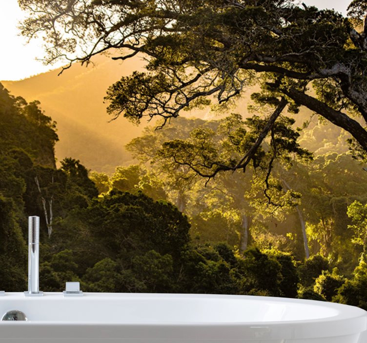 Nature wall mural verdant woodland landscape - TenStickers