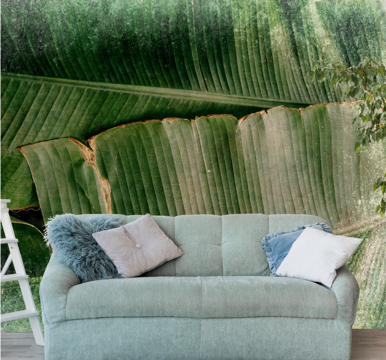 Nature wall mural vibrant foliage layers - TenStickers