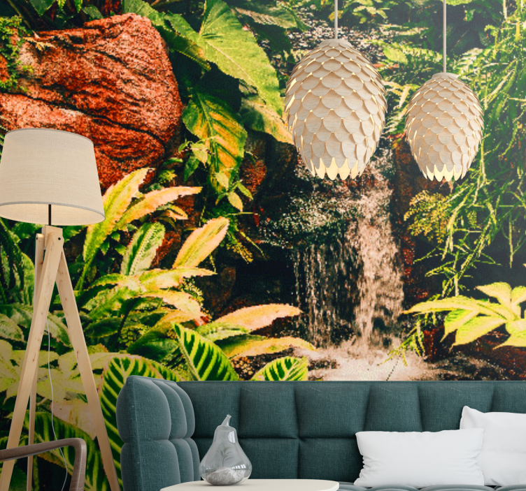 Nature wall mural vibrant tropical landscape - TenStickers