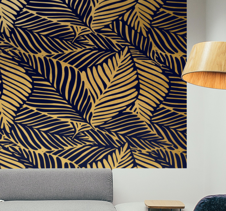 Nature wall mural with intricate leaf designs - TenStickers