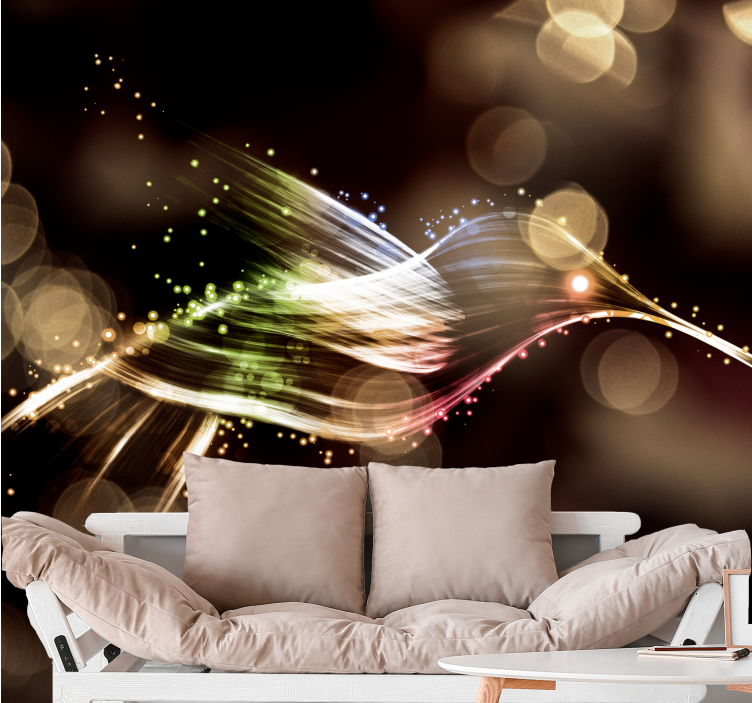 Neon Colored Hummingbird wall mural - TenStickers