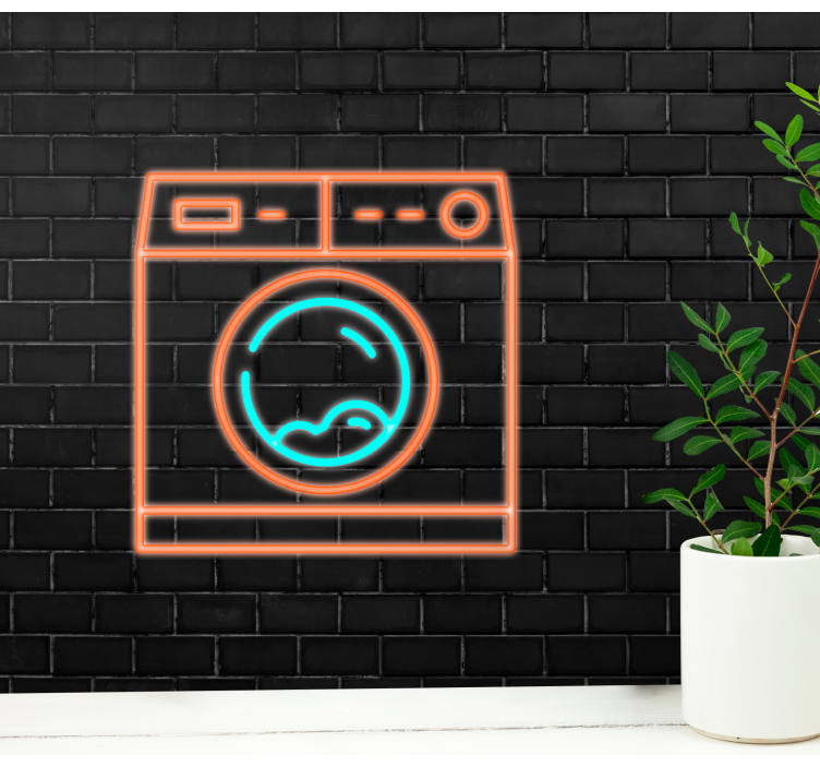 Neon Laundry Sign urban art wall mural - TenStickers