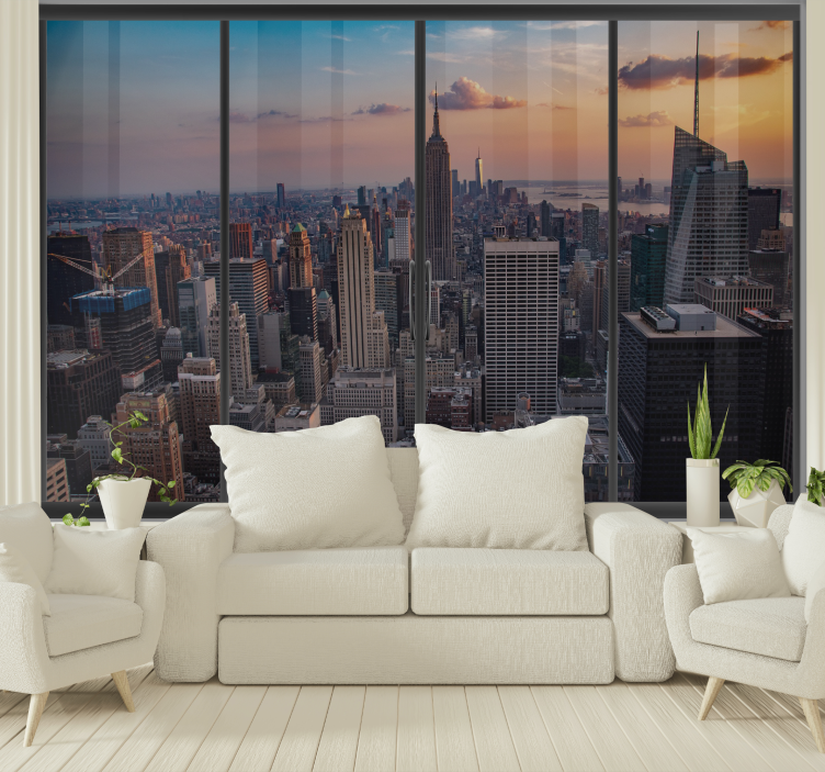 New york wall mural cityscape with empire state - TenStickers