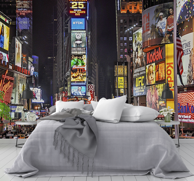 New york wall mural vibrant times square - TenStickers