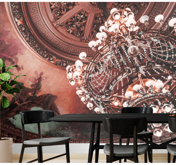 Opulent chandelier detail wall mural - TenStickers