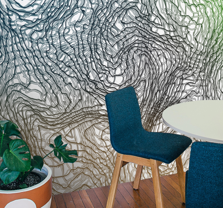 Organic Line Patterns wall mural pattern - TenStickers