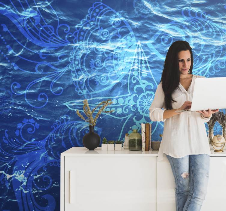 Ornamental Sea Life wall mural - TenStickers