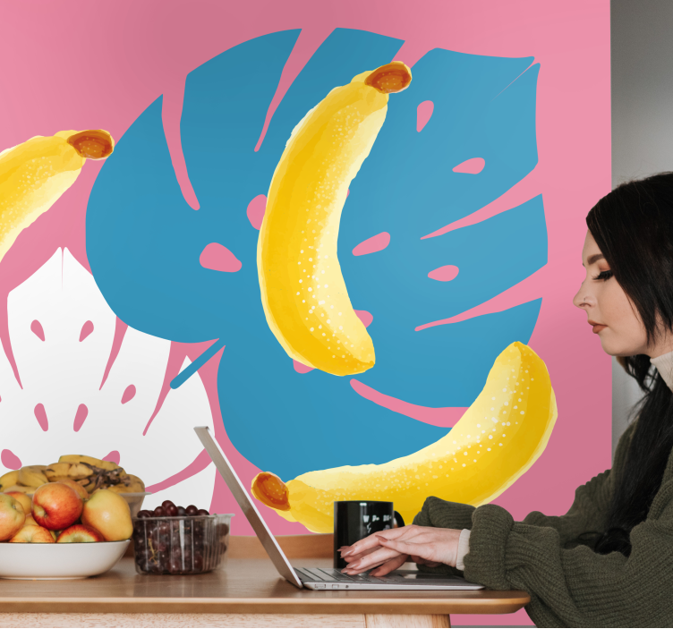 Other flowers wall mural bananas and leaves - TenStickers