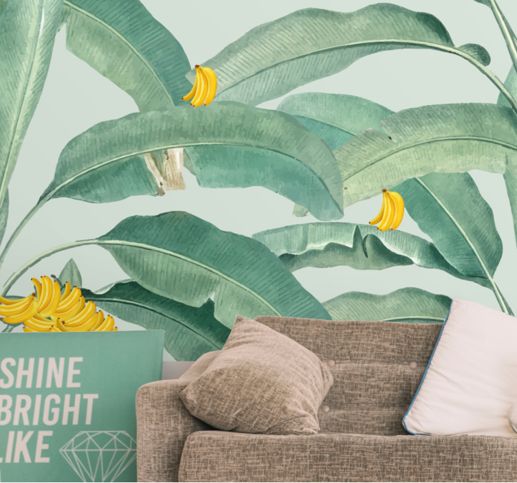 Other flowers wall mural tropical banana foliage - TenStickers