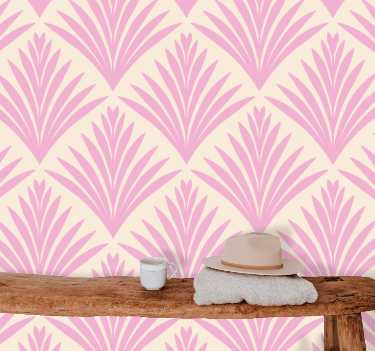 Other wall mural pattern stylized palm leaves - TenStickers
