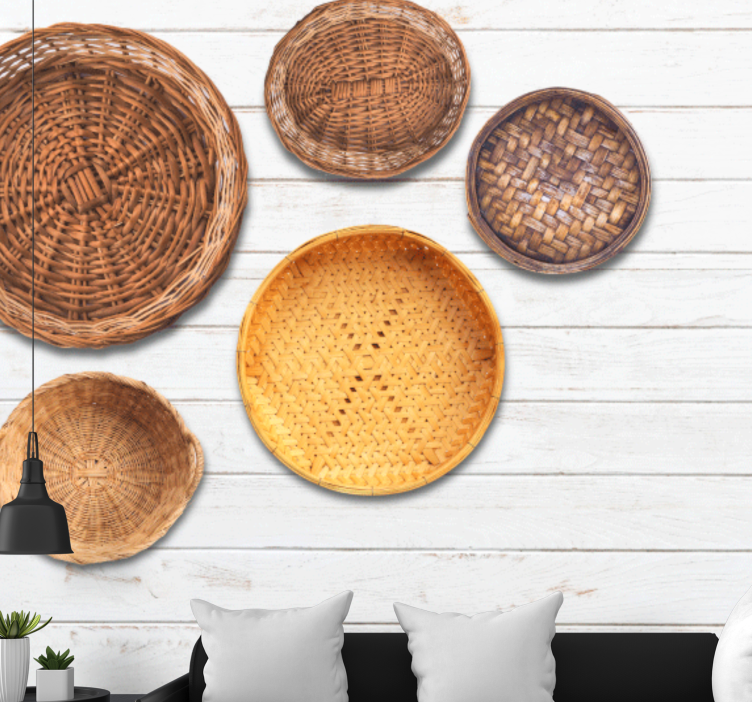 Other wall mural pattern woven basket design - TenStickers