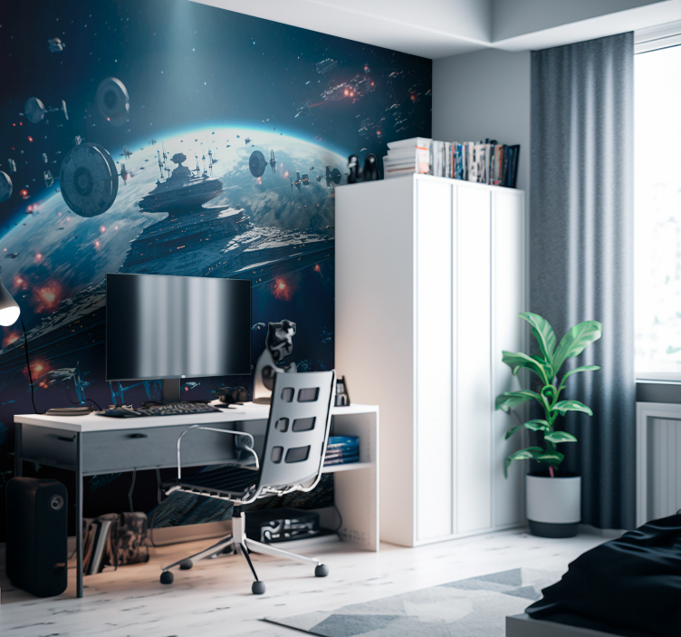 Outer space scene wall mural - TenStickers