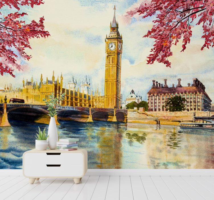 Painting Big Ben London Wall Mural - TenStickers