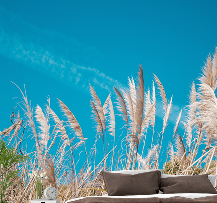 Pampas grass tranquility flowers wall mural - TenStickers