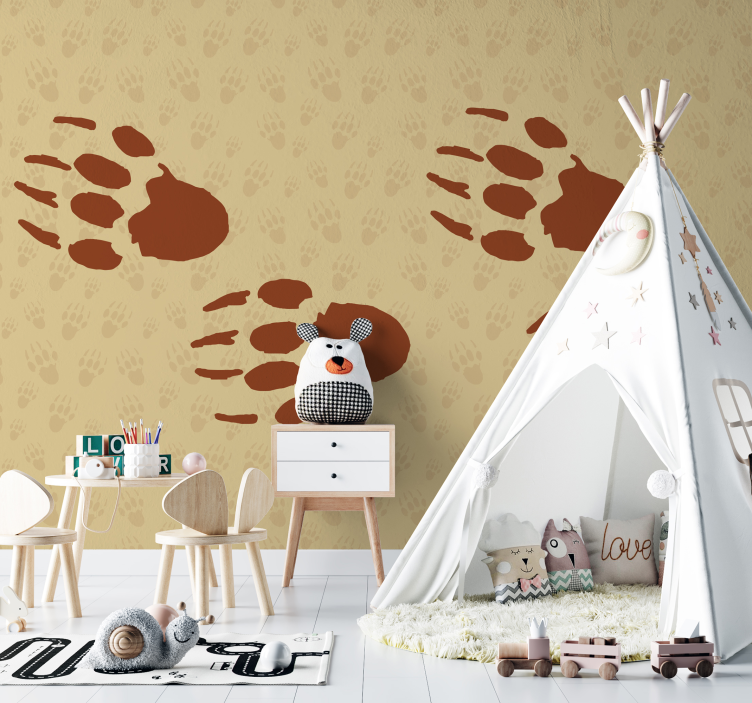 Paw Prints wall mural animals - TenStickers