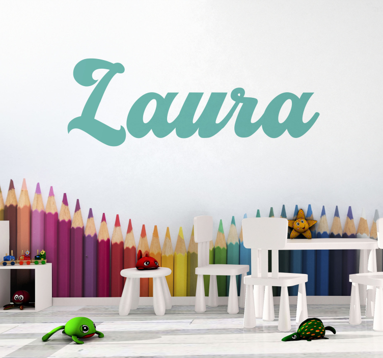 Personalized wall mural with cursive name - TenStickers