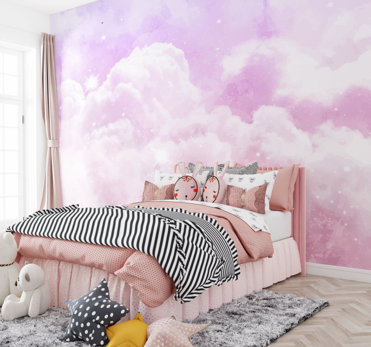 Pink Sky Kids Wall Mural Decor - TenStickers