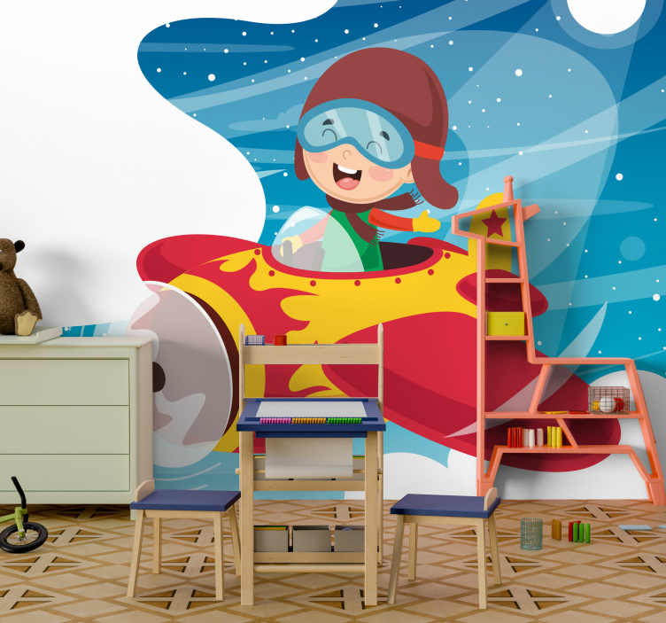 Playful Kid Adventure love wall mural - TenStickers