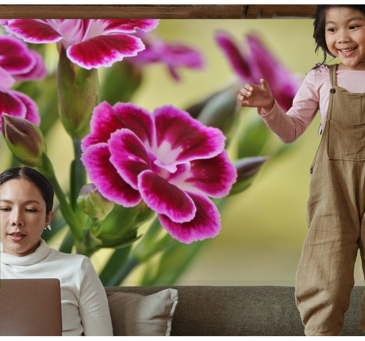 Poppy wall mural floral bliss - TenStickers