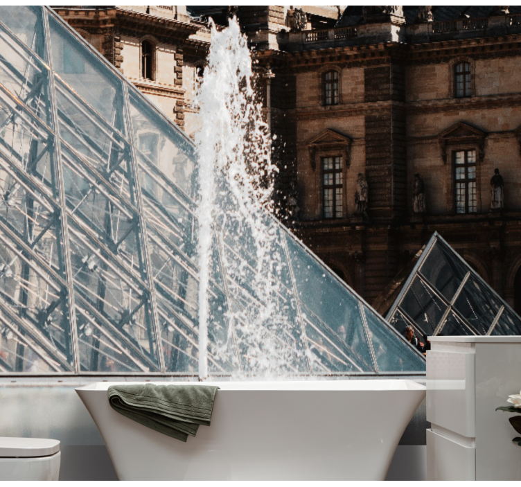 Pyramid fountain splash wall mural paris - TenStickers
