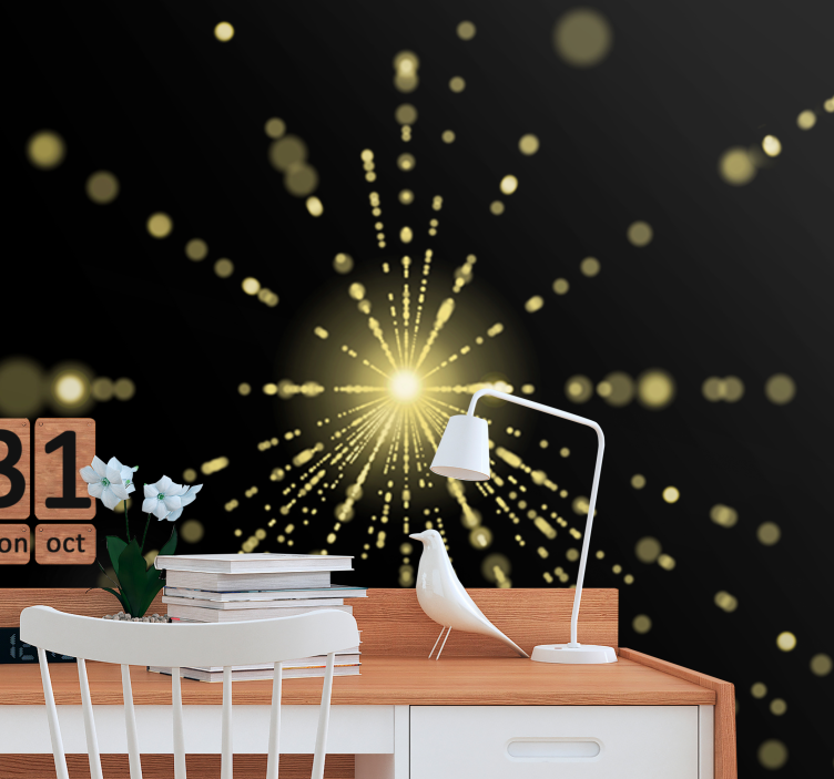 Radiant light burst abstract mural wallpaper - TenStickers