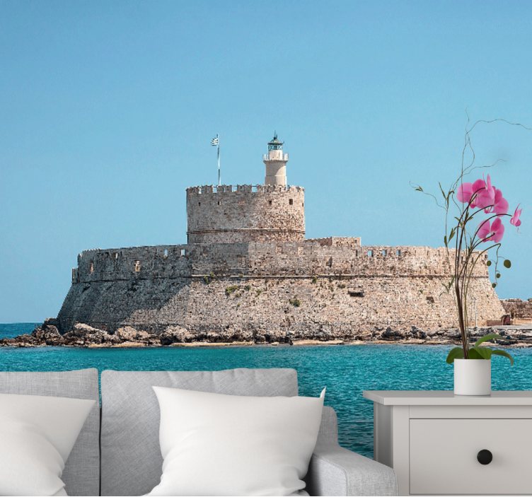 Rhodes lighthouse fortress other wall mural city - TenStickers