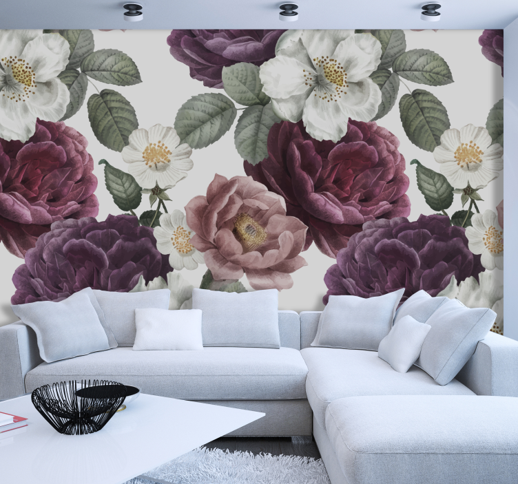 Romantic Floral Bouquet flowers wall mural - TenStickers