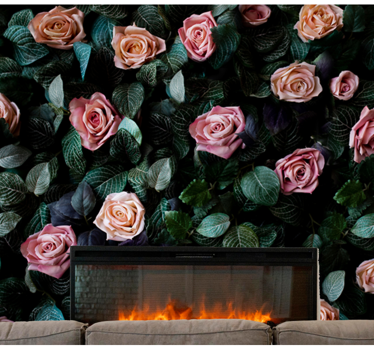 Romantic Rose Floral flowers wall mural - TenStickers