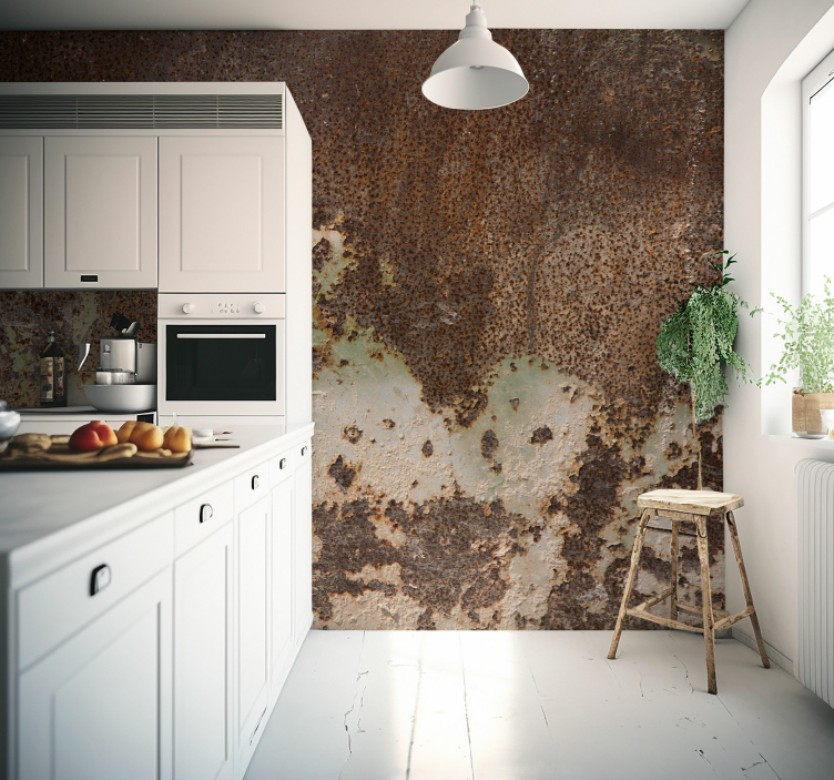 Rusty old metal wall wall mural - TenStickers