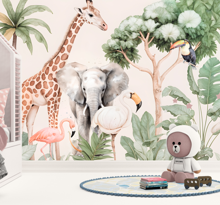 Savannah landscape other wall mural animals - TenStickers