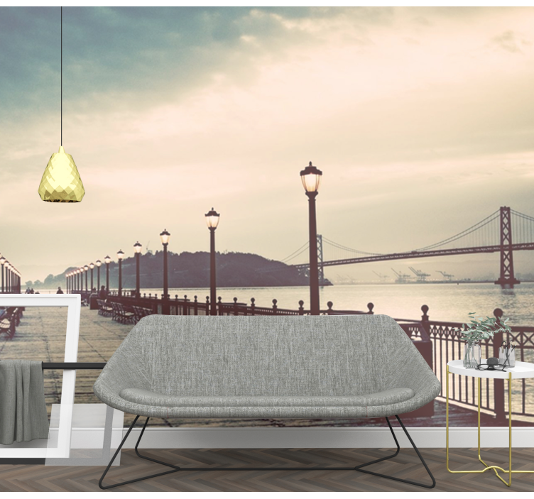 Scenic Waterfront View wall mural city - TenStickers