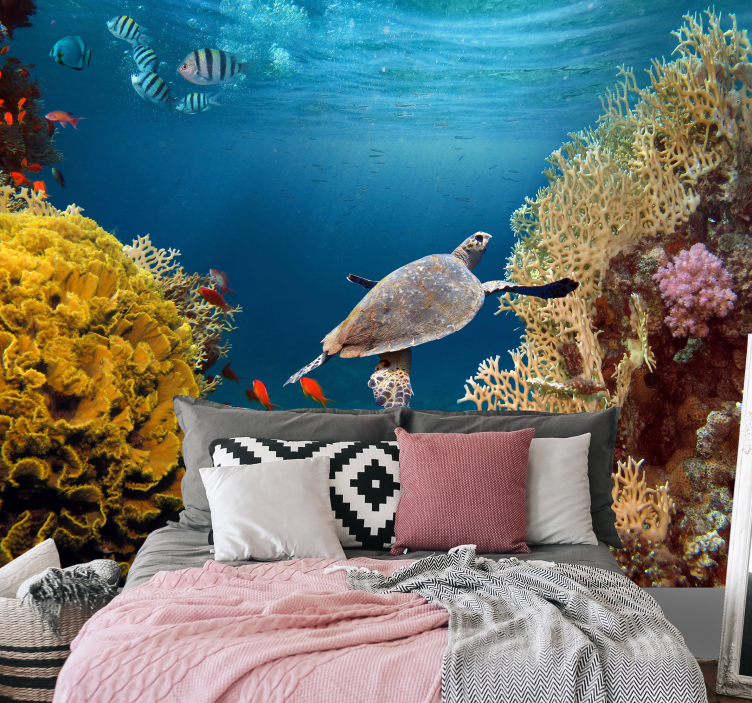 Sea Turtle Underwater wall mural animals - TenStickers