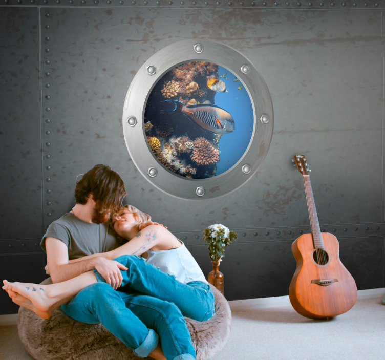 Sea wall mural aquatic life scene - TenStickers