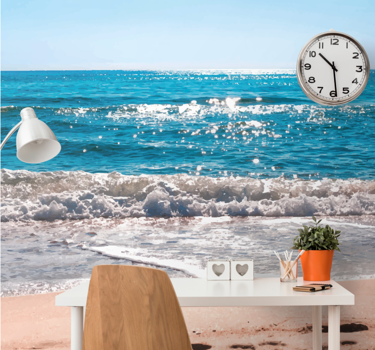 Sea wall mural beachside serenity - TenStickers