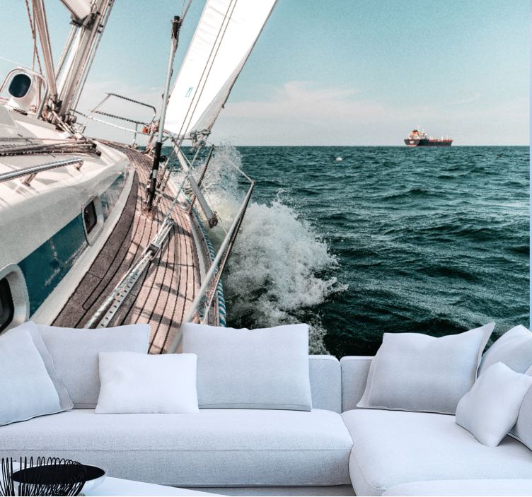 Sea wall mural sailing adventure - TenStickers