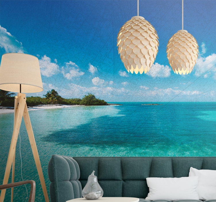 Sea wall mural tranquil ocean waves - TenStickers