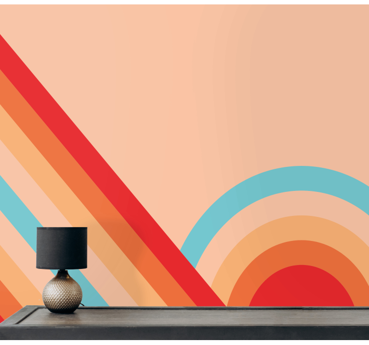 Semicircles 70's pop vintage wall mural - TenStickers