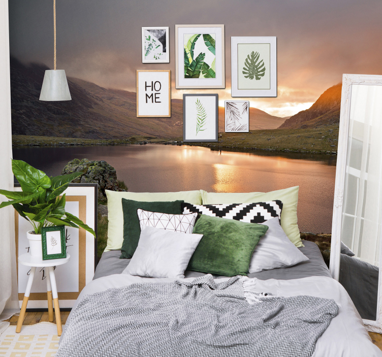 Serene Lakeside Scenery landscape wall mural - TenStickers