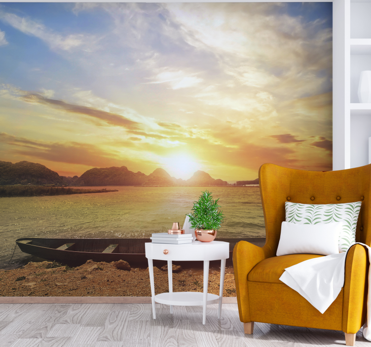 Serene Sunset View landscape wall mural - TenStickers