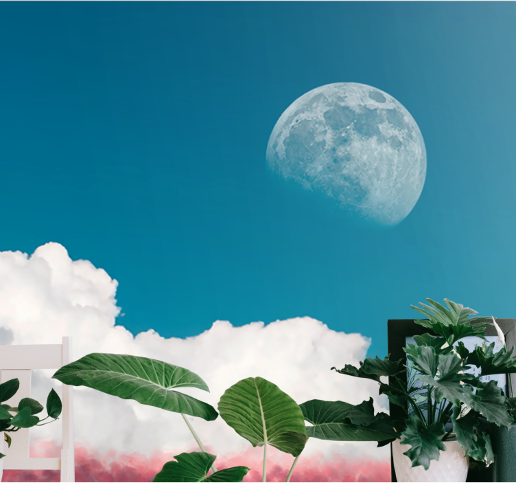 Sky mural wallpaper lunar cloud view - TenStickers