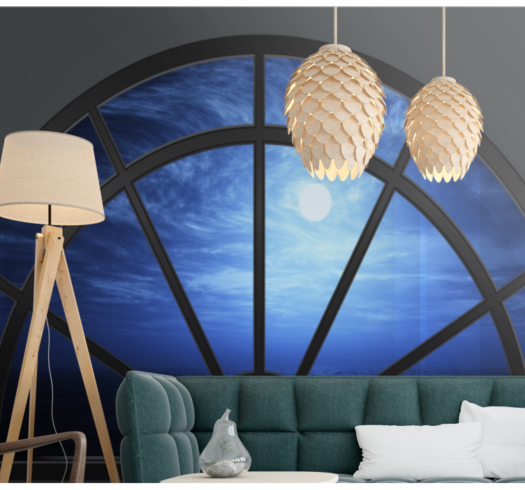Sky mural wallpaper moonlit ocean vista - TenStickers