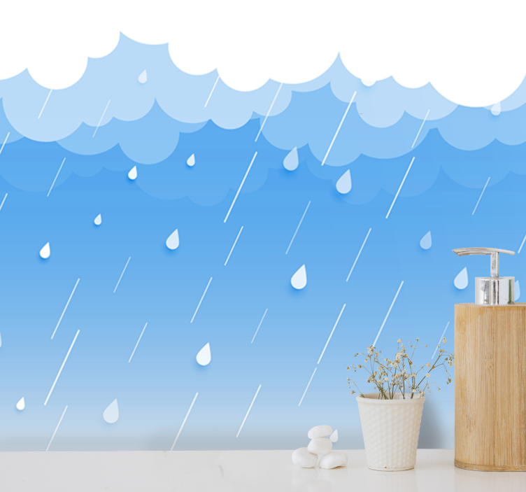Sky mural wallpaper raindrop cloudscape - TenStickers