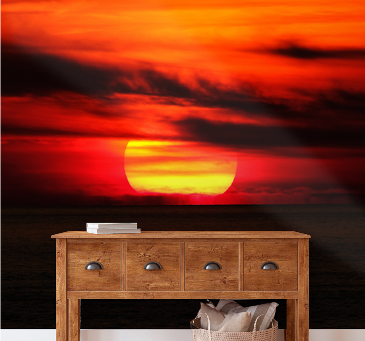 Sky mural wallpaper vibrant sunset scene - TenStickers