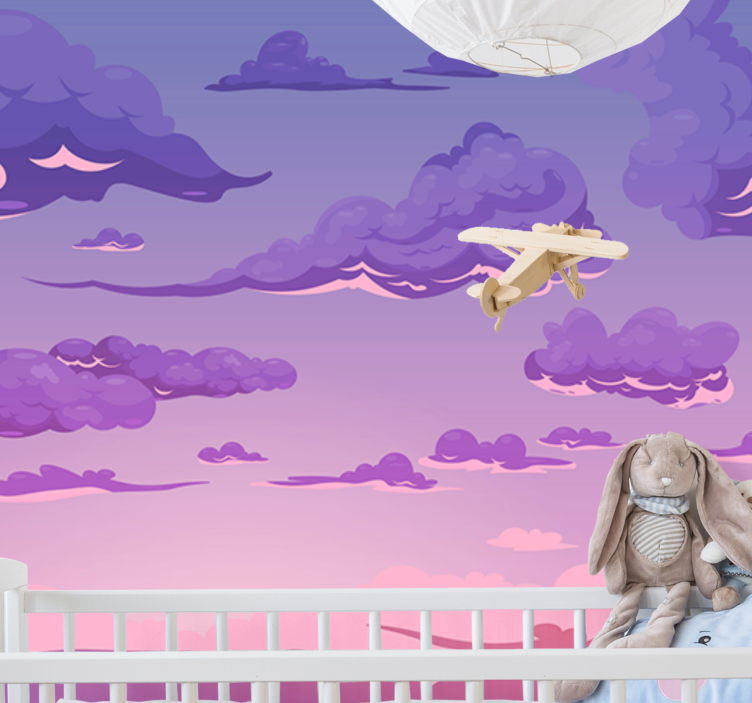 Sky mural wallpaper whimsical cloud view - TenStickers