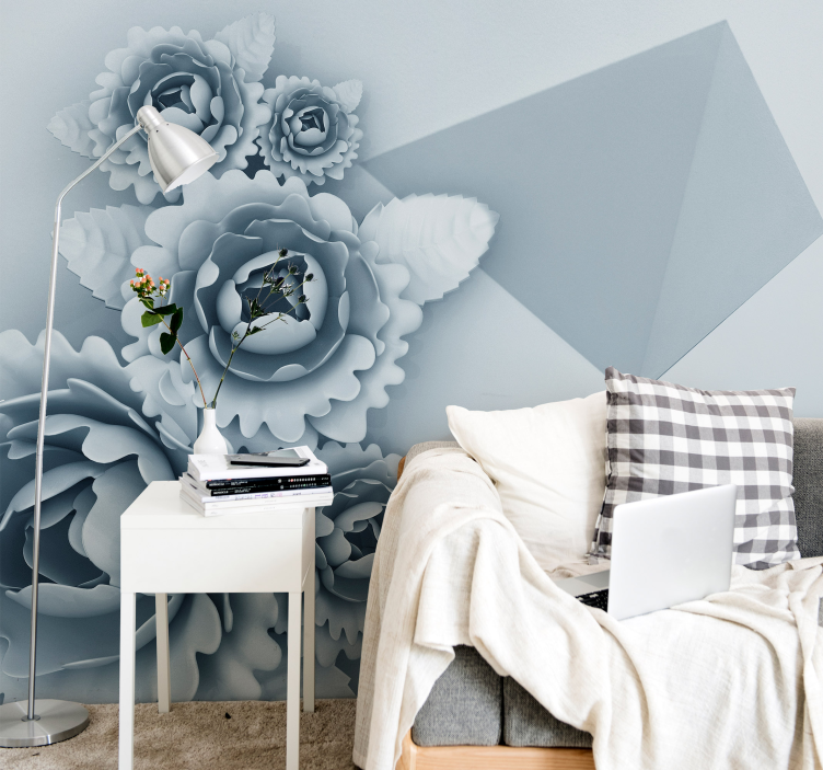 Soft Floral Elegance flowers wall mural - TenStickers