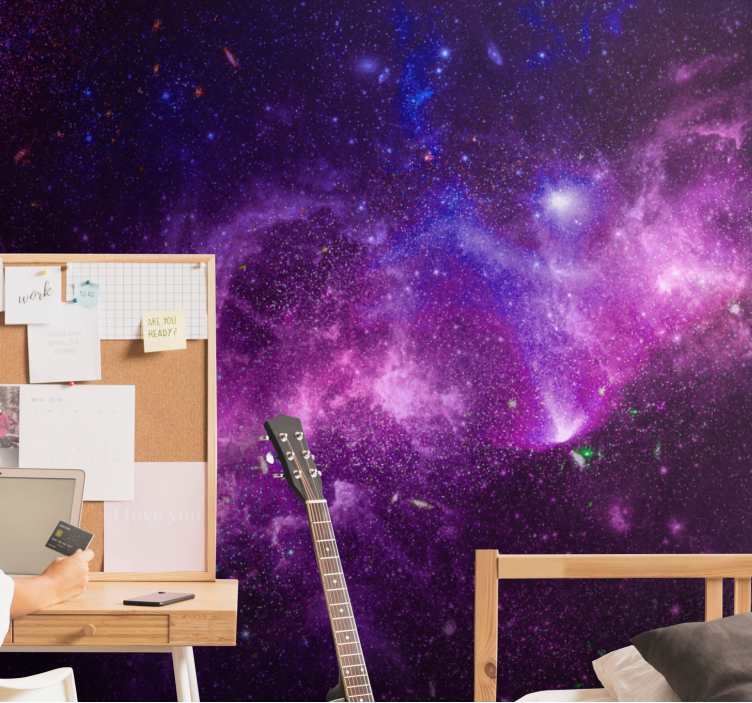 Space wall mural celestial galaxy scene - TenStickers